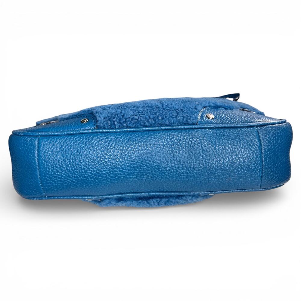 Coach Small Rhyder Pochette Blue Shearling Leather Crossbody Bag 36490 - Picture 10 of 12